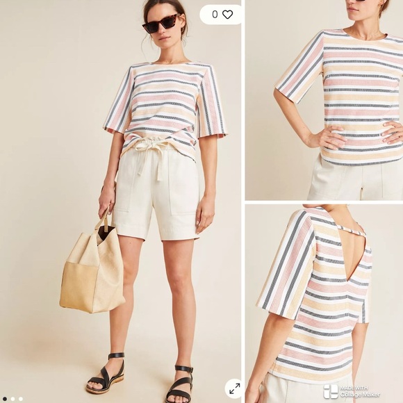 Anthropologie Porridge Jolene striped top - Picture 1 of 11